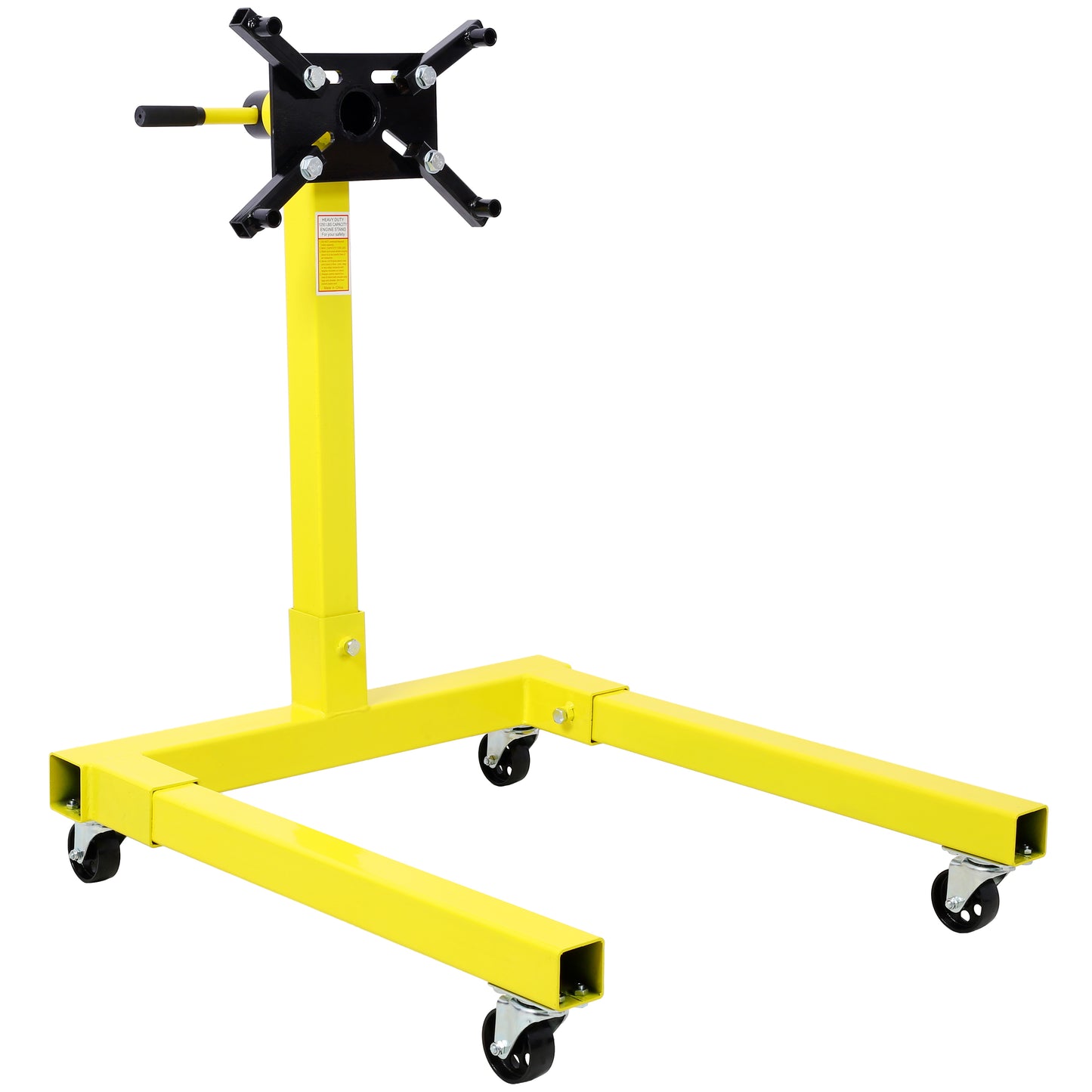 Engine Stand 1250 LBS Capacity360 Degree Adjustable Mounting Head Easy Assembly Disassembly 4 Ball-Bearing Swivel Caster Wheels Heavy-Duty Square Steel Frame