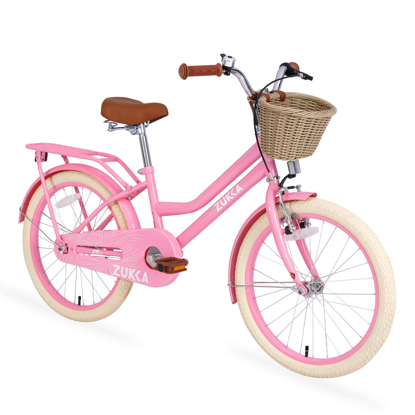 20 Inch Girls Bike Front Wheels Replacement with Solid Air Rubber Tire and Inner Tube