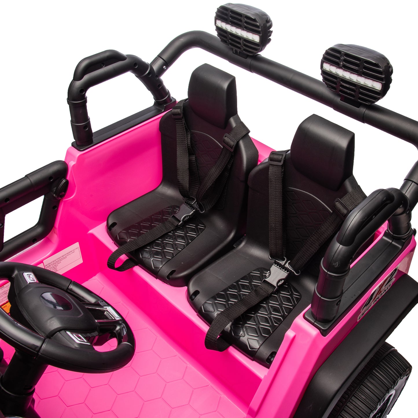 24V Two-Seater Kids Ride On Truck Car W/Parents Control,200w*2,Seat width 20.28in,Four-wheel Suspension,LED Lights,Music,MP3,Bluetooth,Two independent seat belts,Suitable for off-road For Kids Aged 3+