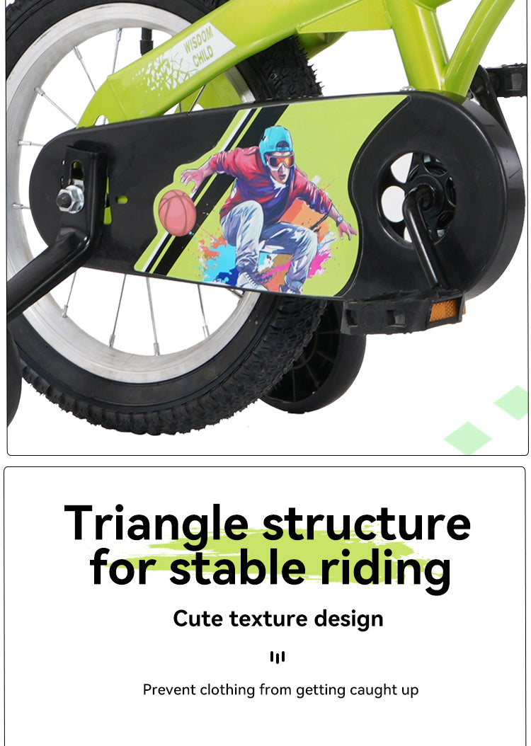 FKZNPJ 18 inch sporty kids bike with training wheels and stand Adjustable saddle Suitable for boys and girls aged 5-10 years tall Height 45-57 inches Available in a variety of colors