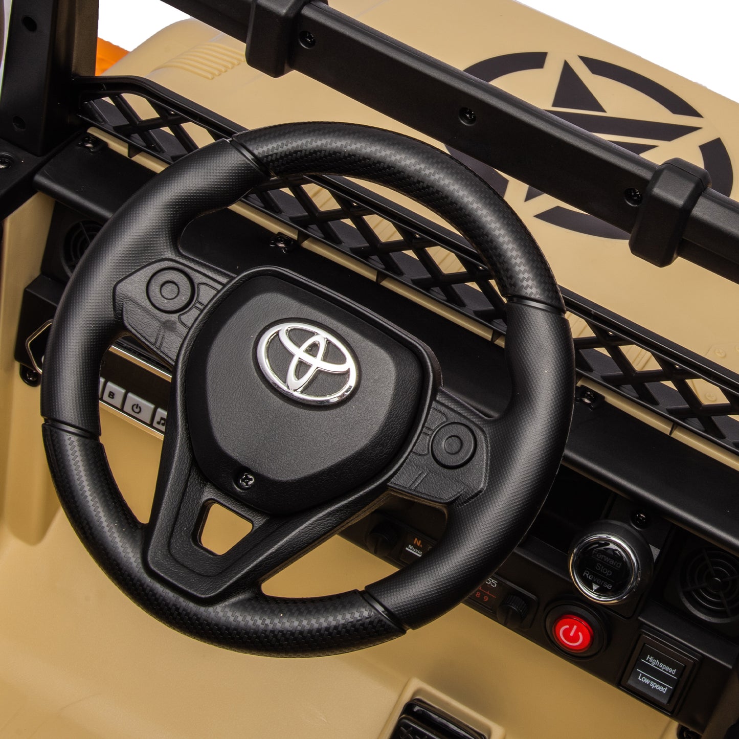 Licensed TOYOTA FJ Cruiser,12V Kids ride on car 2.4G W/Parents Remote Control,electric car for kids,Three speed adjustable,Power display, USB,MP3 ,Bluetooth,LED light,Three-point safety belt