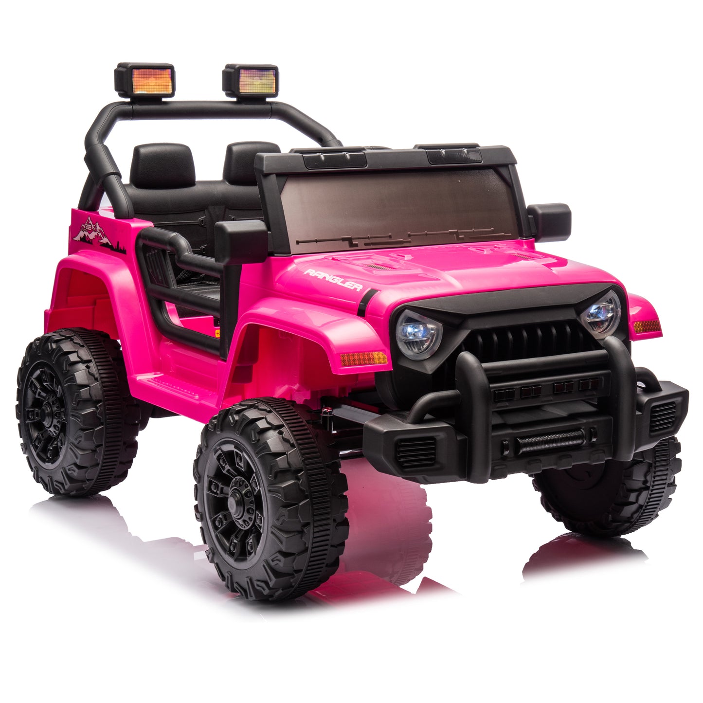 12V Kids Ride On Electric Car W/Parents Control,Dual drive, Four-wheel Suspension,With music,Bluetooth,MP3,USB,with headlights, steering wheel quick release,Slow start for Kids Aged 2-4.