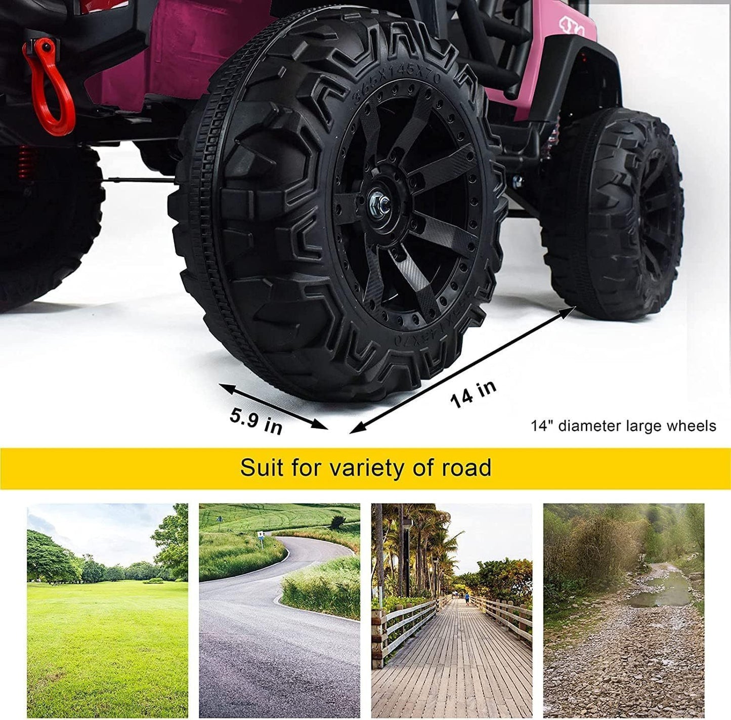 24V Ride on Car Truck with Remote Control, 2 Seater Kids Electric Car, Spring Suspension, 9Ah Battery Powered, 3 Speeds, Double Doors, Music Player