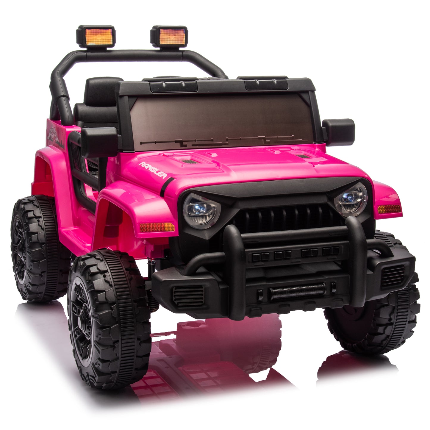 12V Kids Ride On Electric Car W/Parents Control,Dual drive, Four-wheel Suspension,With music,Bluetooth,MP3,USB,with headlights, steering wheel quick release,Slow start for Kids Aged 2-4.