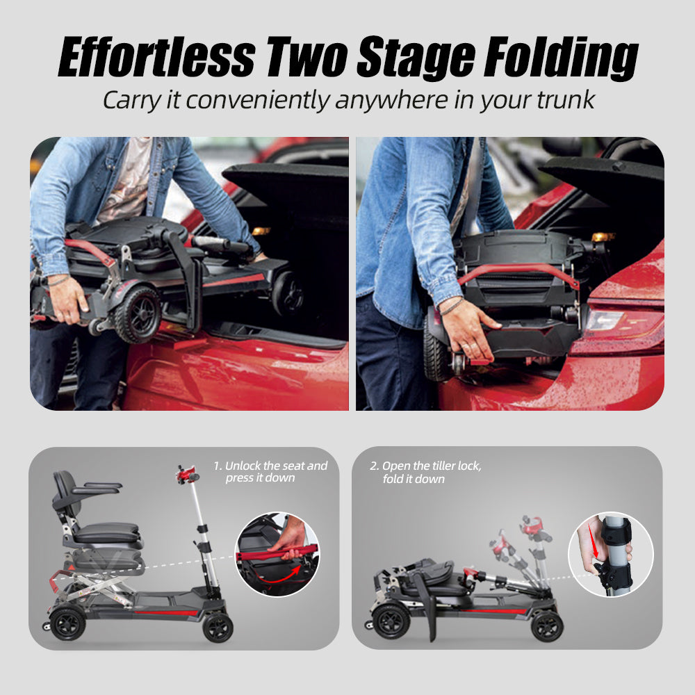 Manaul Folding Scooter M2085 Red For Senior's Easy Travel With Competitive Price