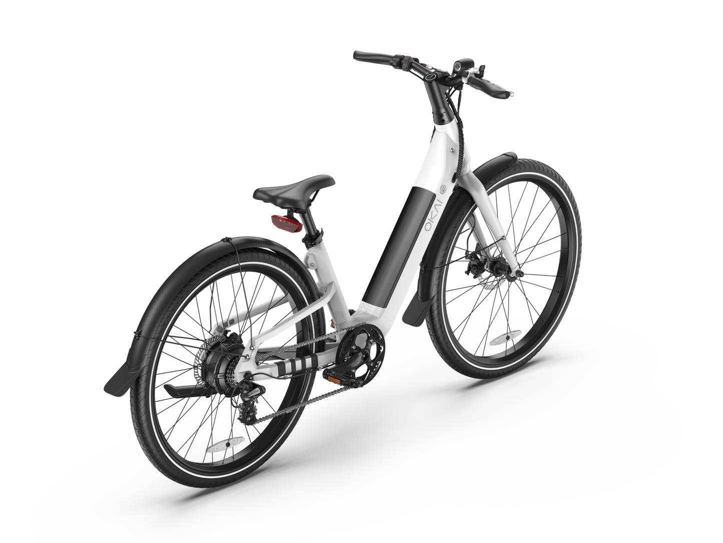 Electric Bike w/ 40 Miles Max Operating Range and 25 mph Max Speed - White