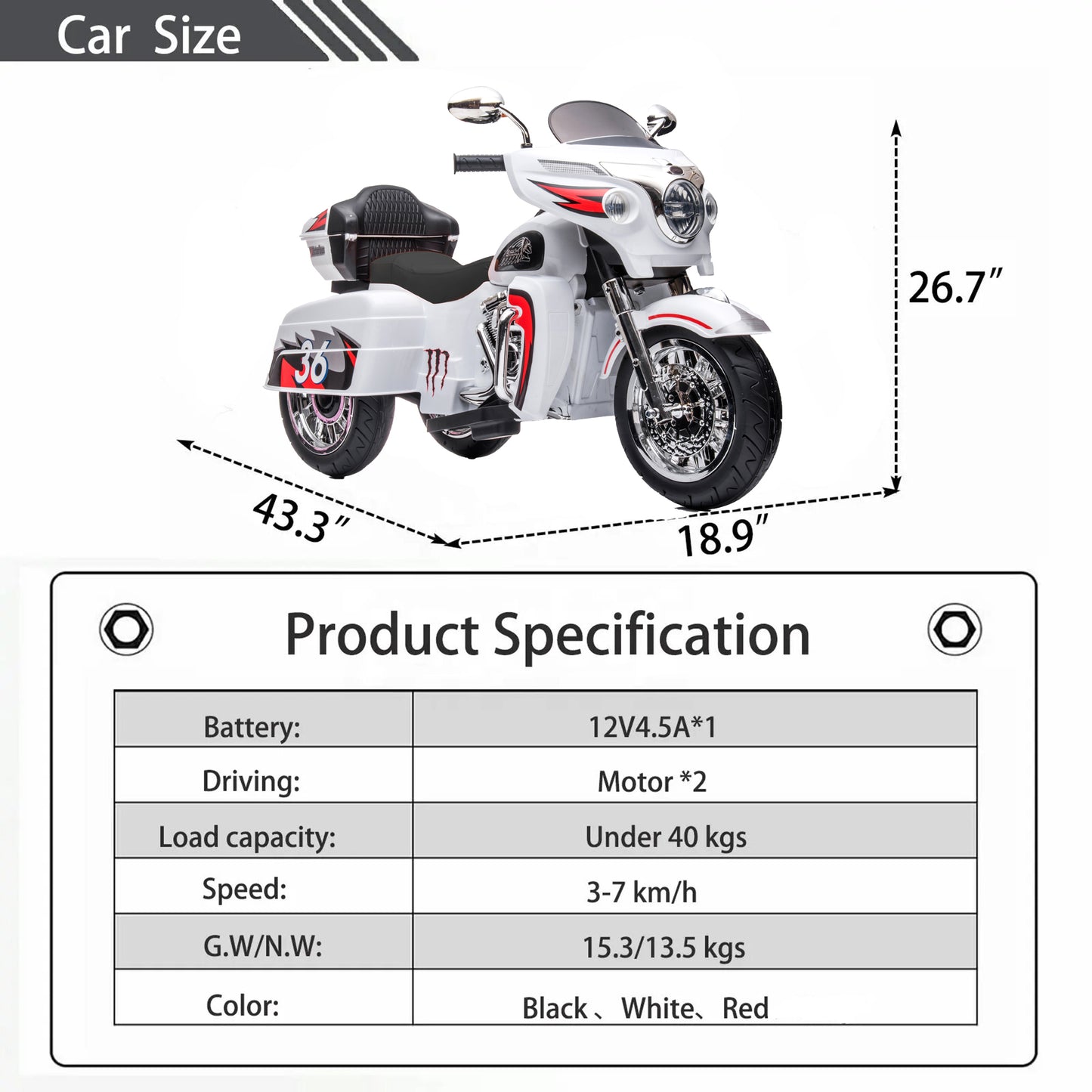 kids motorcycle,ride on motorcycle,Kids Electric motorcycle 12V two seat motorcycle for kids, Motorbike for Kids with Key start /3 wheels Headlight/Storage Box/ two motor/ two seat