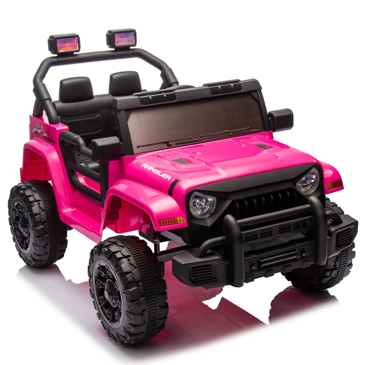 12V Kids Ride On Electric Car W/Parents Control,Dual drive, Four-wheel Suspension,With music,Bluetooth,MP3,USB,with headlights, steering wheel quick release,Slow start for Kids Aged 2-4.