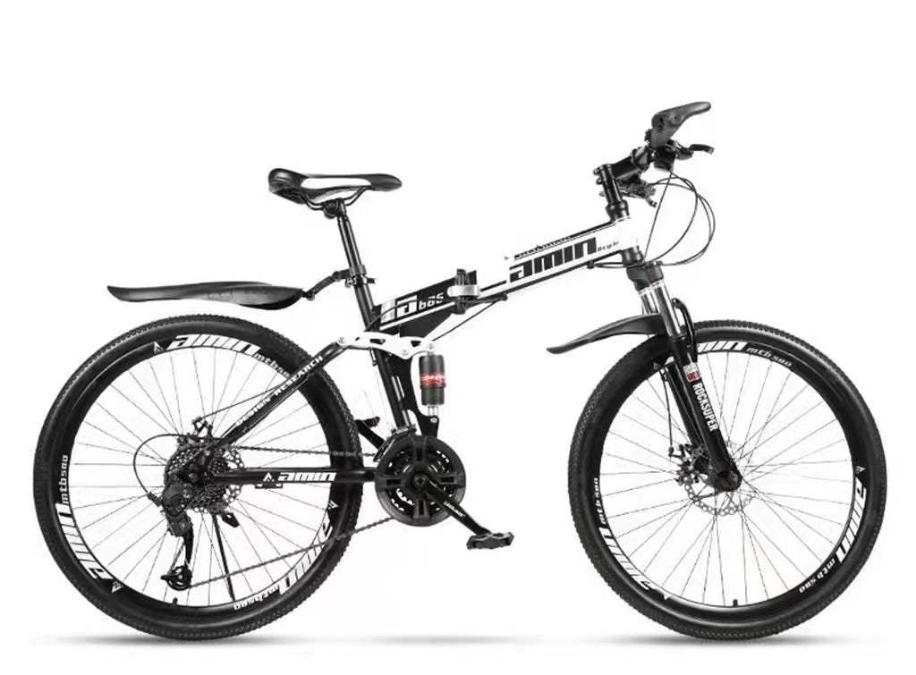 White Bike-26" Bike, White Color, 21 Speeds, High Carbon Steel, Detachable, Adjustable Seat, Chain Drive, 150kg Capacity, Dual Disc Brakes, Rigid Frame, Oil Spring Fork, Standard Type, Ordinary Pedals