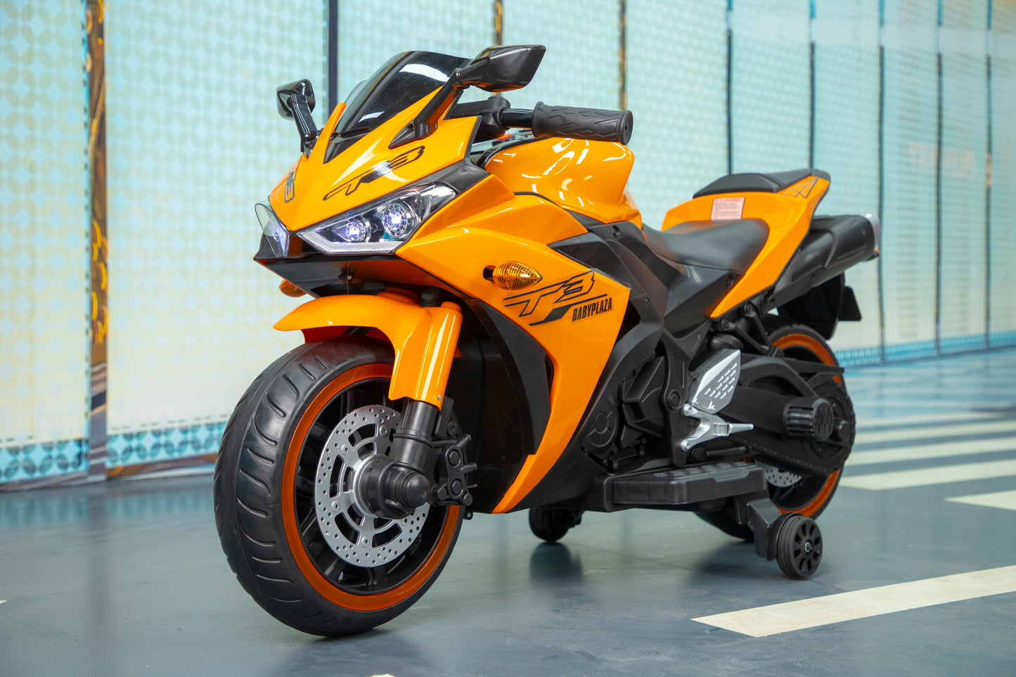 Electric motorcycle/ 12 V Kids toys motorcycle/Kids electric car/electric ride on toys for 3 4 5 6 years Boys Girls with Training Wheels/manual throttle/ drive by hand/Lighting wheels