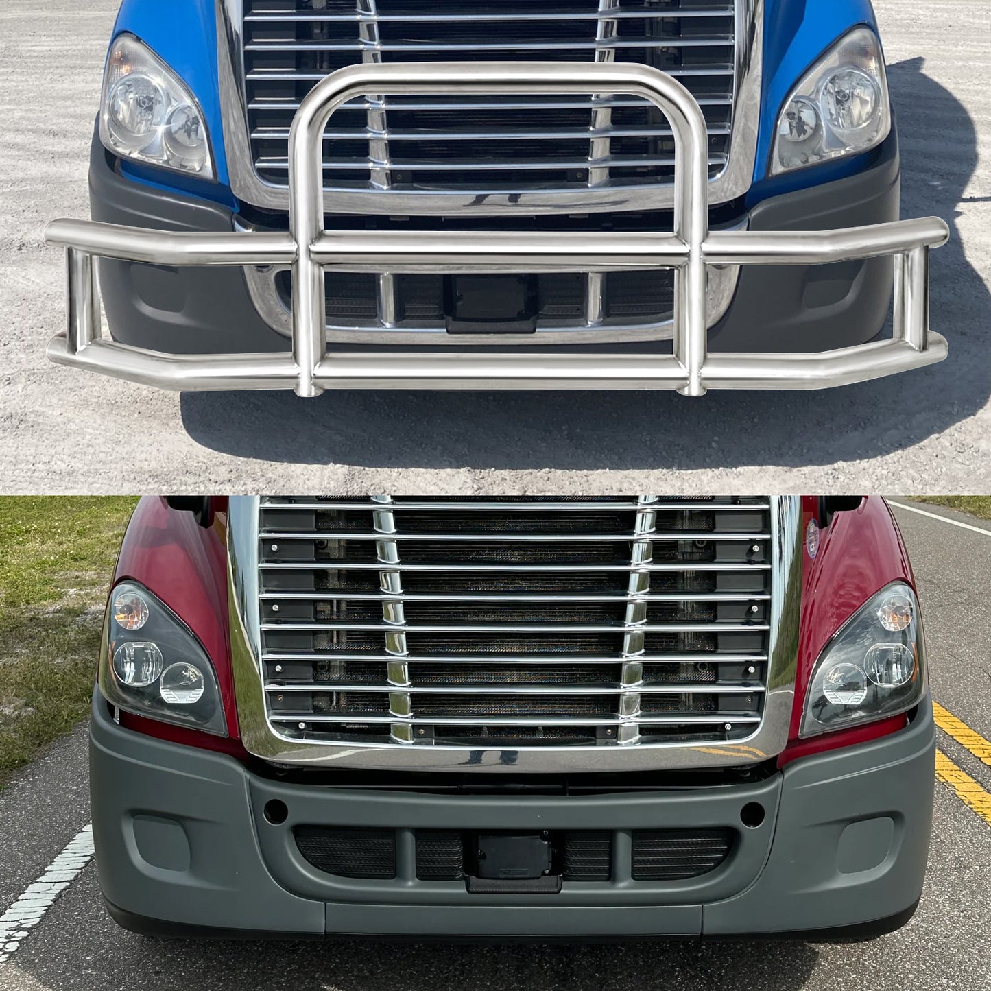 Front Bumper Deer Guard for Freightliner Cascadia 2008-2017 with Bracket G04020