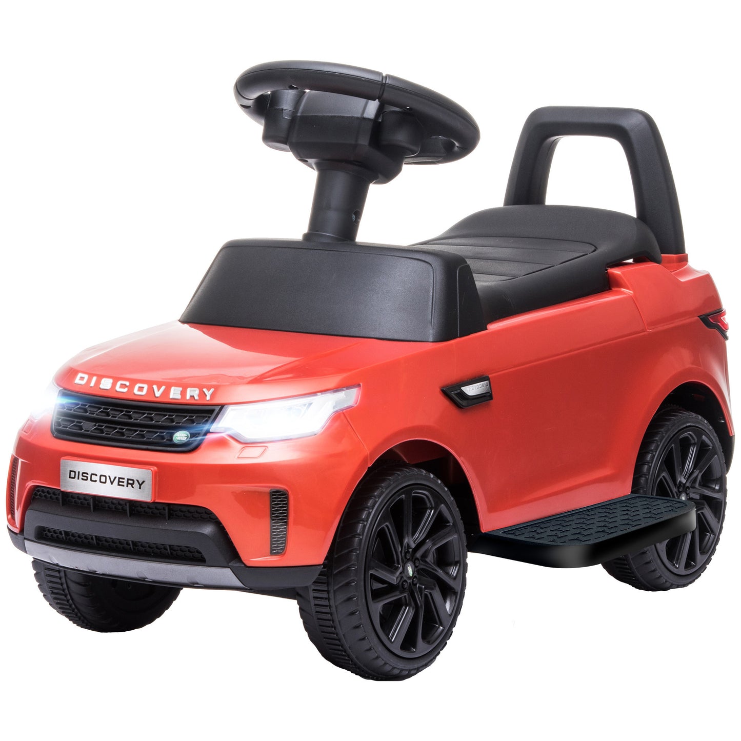 Qaba Land Rover Licensed 6V Ride on Push Car, 2 in 1 Sliding Car, Battery Powered Electric Car for Kids with Headlights Music Horn for 18-60 Months, Red