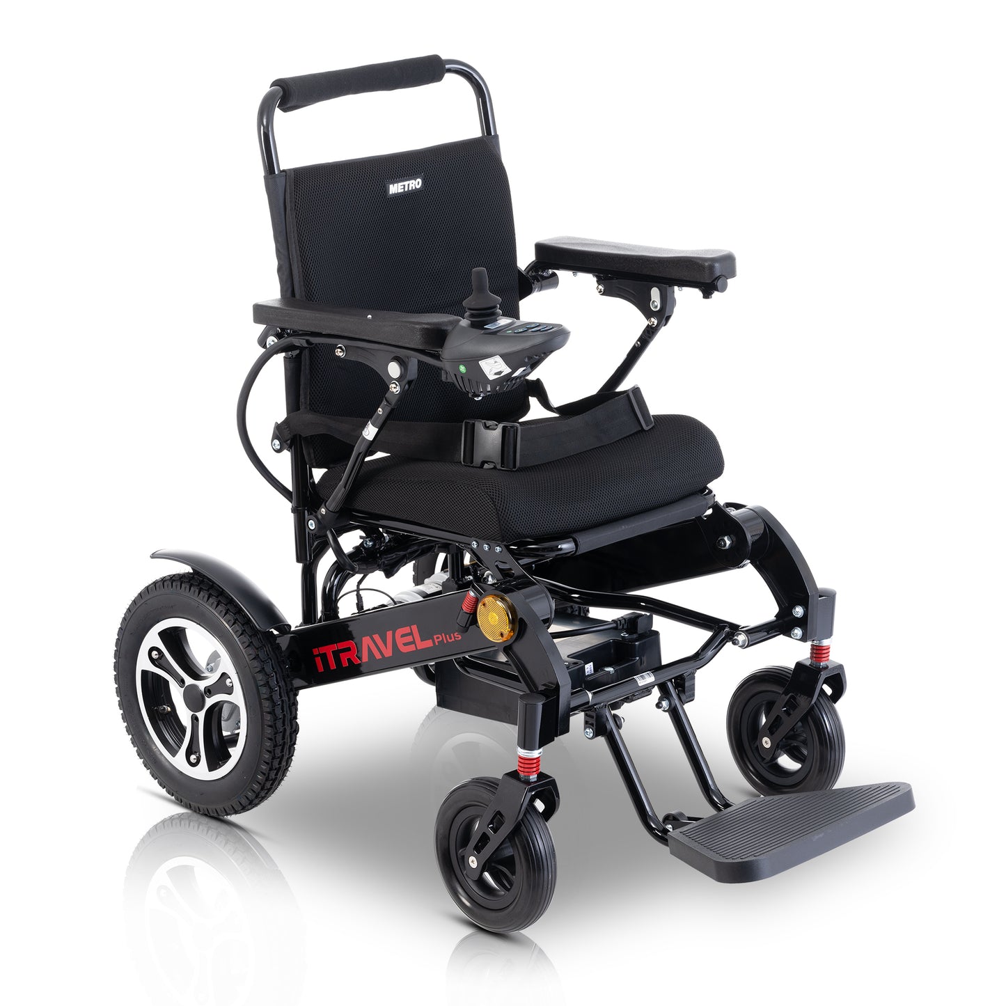 Intelligent Lightweight Foldable Electric Wheelchairs, Compact Power Wheelchair, Portable Folding Carry Wheelchair--GLOSS BLACK