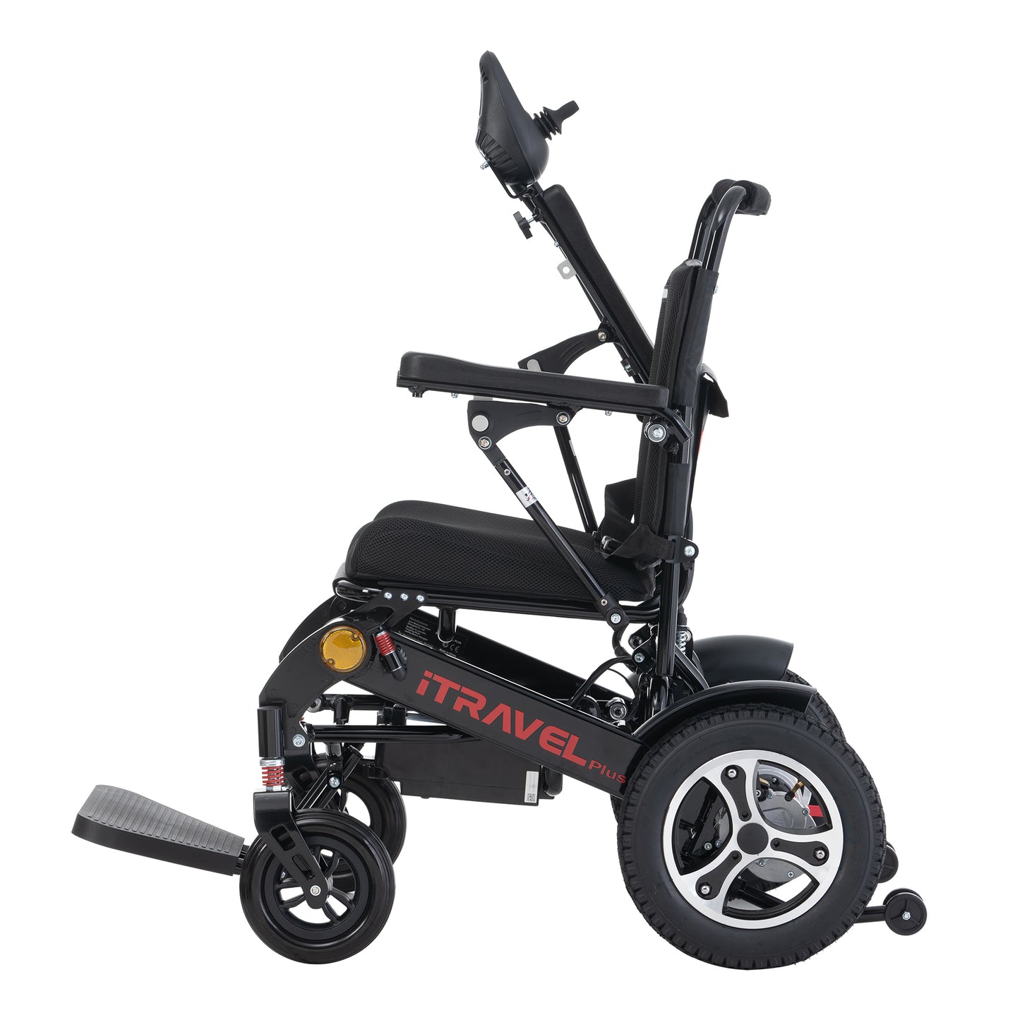 Intelligent Lightweight Foldable Electric Wheelchairs, Compact Power Wheelchair, Portable Folding Carry Wheelchair--GLOSS BLACK