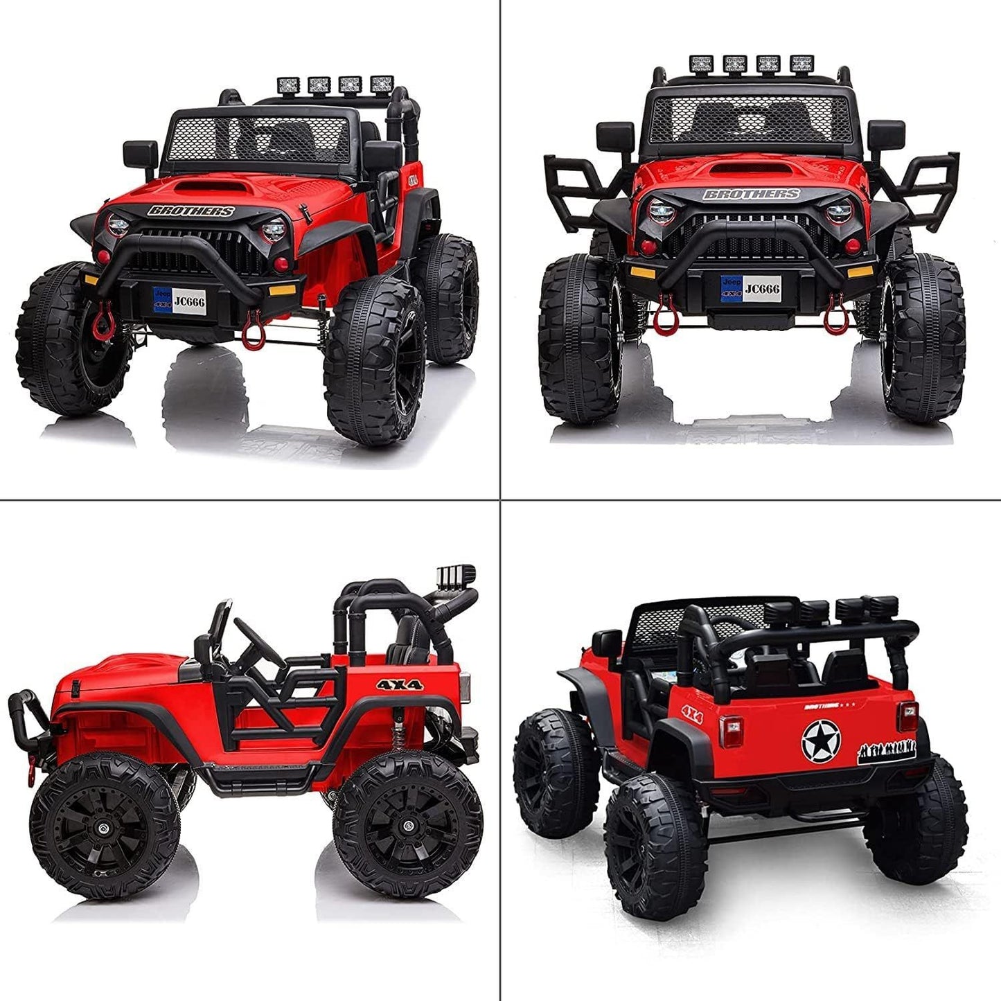 24V Ride on Car Truck with Remote Control, 2 Seater Kids Electric Car, Spring Suspension, 9Ah Battery Powered, 3 Speeds, Double Doors, Music Player