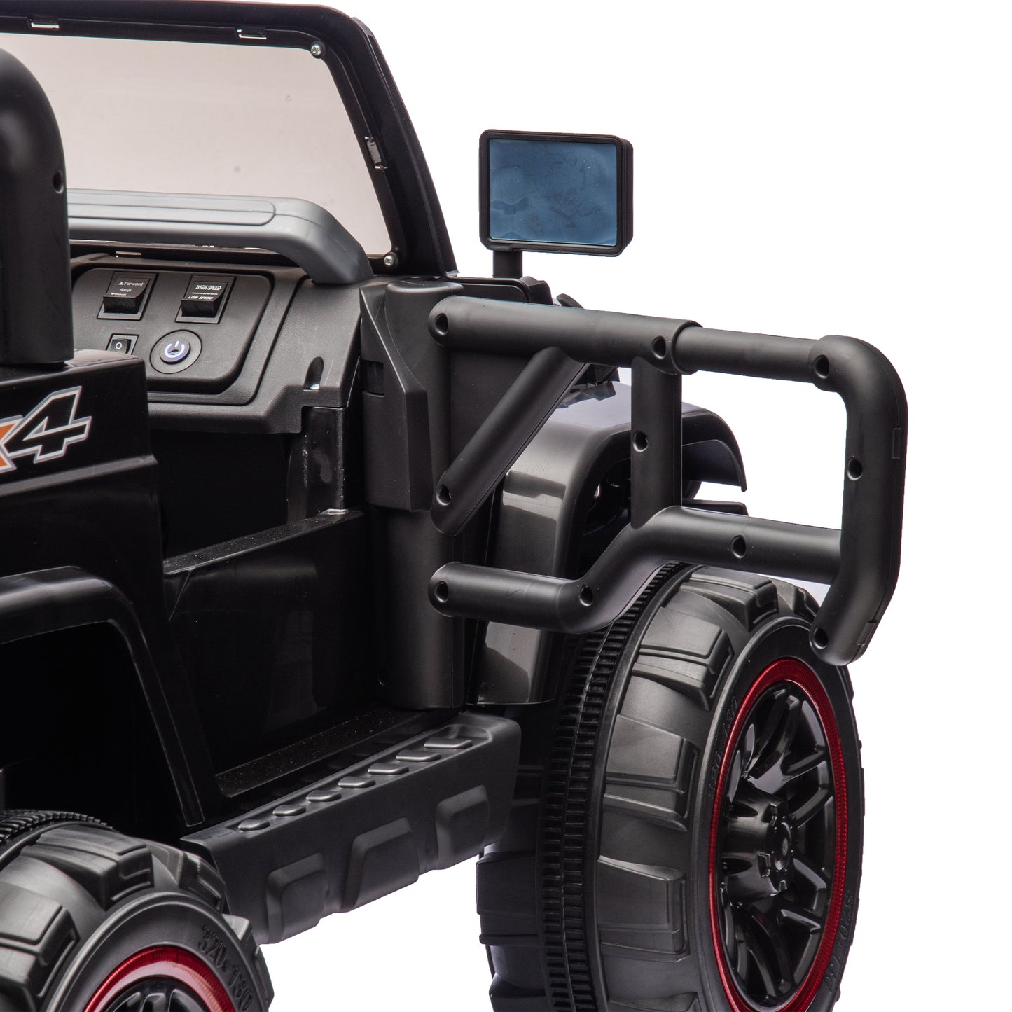 24V Kids Ride On Electric Car W/Parents Control,Seat width 19.09in,2WD,Rear suspension,Trunk storage,Portable pull rod,Light&Searchlight,Bluetooth,USB,Provide a speed of 2.5-4MPH for Kids Aged 3-8.