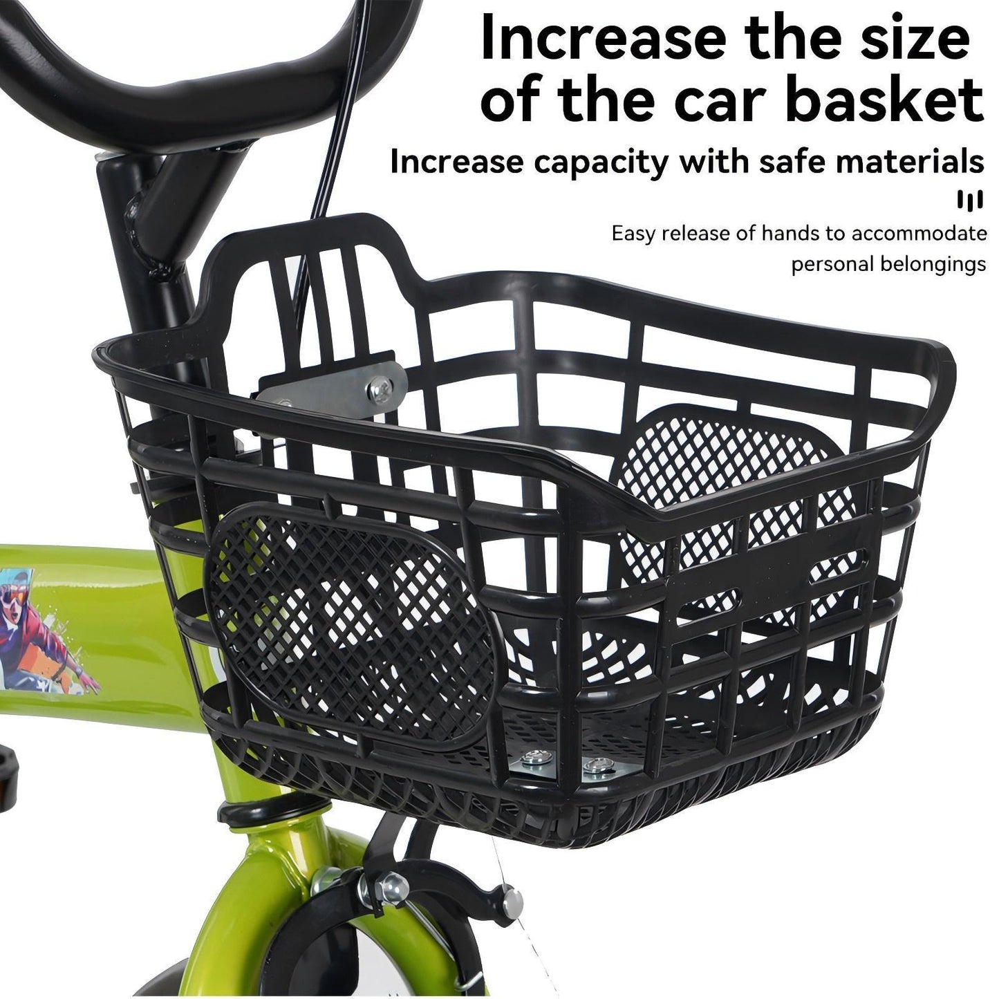 FKZNPJ 18 inch sporty kids bike with training wheels and stand Adjustable saddle Suitable for boys and girls aged 5-10 years tall Height 45-57 inches Available in a variety of colors