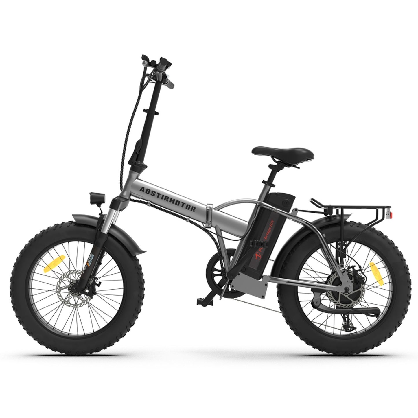 AOSTIRMOTOR Folding Electric Bike Ebike Bicycle 750W Motor 20' Fat Tire With 48V/12.5Ah Li-Battery Beach Snow Bicycle A30