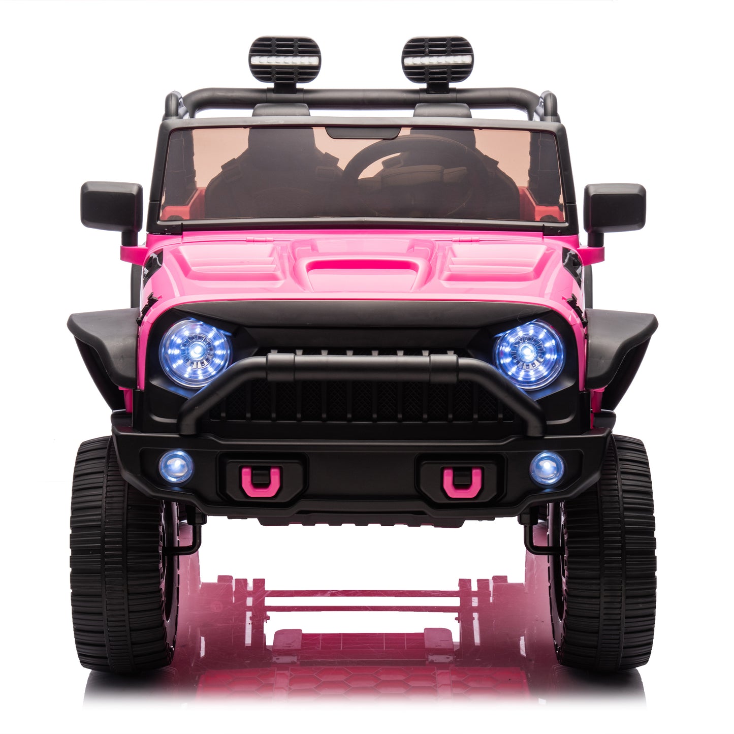 24V Two-Seater Kids Ride On Truck Car W/Parents Control,200w*2,Seat width 20.28in,Four-wheel Suspension,LED Lights,Music,MP3,Bluetooth,Two independent seat belts,Suitable for off-road For Kids Aged 3+