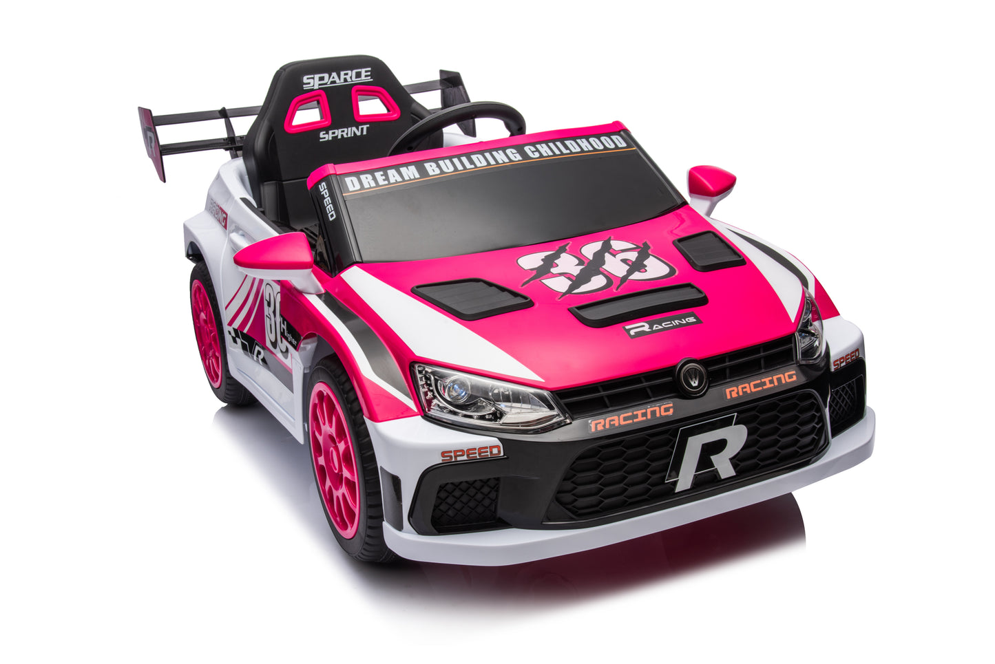12V4A 20W*2 one button start, forward and backward, high and low speed, music, front light, power display, two doors can open, 2.4G R/C, seat belt four wheel absorber KIDS RIDE ON CAR