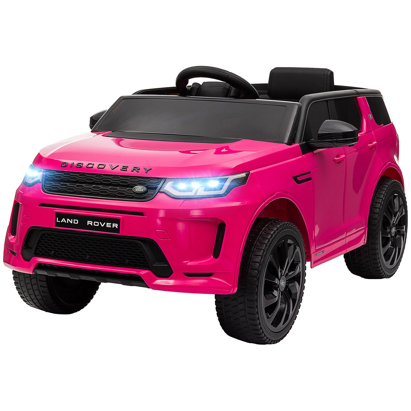 Qaba Land Rover Discovery Sport Licensed 12V Kids Ride on Car, Battery Powered Kids Electric Car with Remote Control, Soft Start, LED Lights, Music Horn, 3 Speeds, Pink