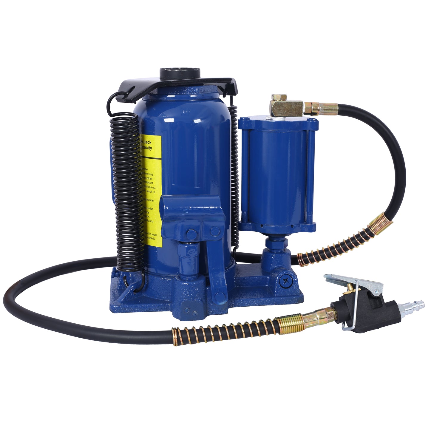Air Hydraulic Bottle Jack, 20 Ton/44029 LBS All Welded Bottle Jack, 10.2-19.7 inch Lifting Range, Manual Handle and Air Pump, for Car, Pickup, Truck, RV, Auto Repair, Industrial Engineering ,Blue