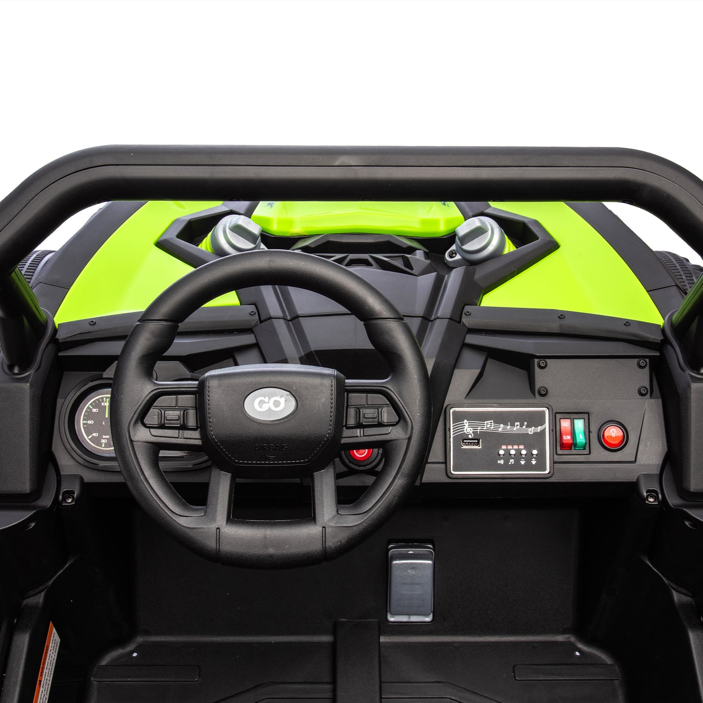 24V Two-Seater Kids Ride On UTV W/Parents Remote Control,Four-Wheel Suspension,Slow Start,Large wheel design,Anti-collision bar,Storage space,Music,USB,Bluetooth,Volume control,LED lights for Kids 3+.
