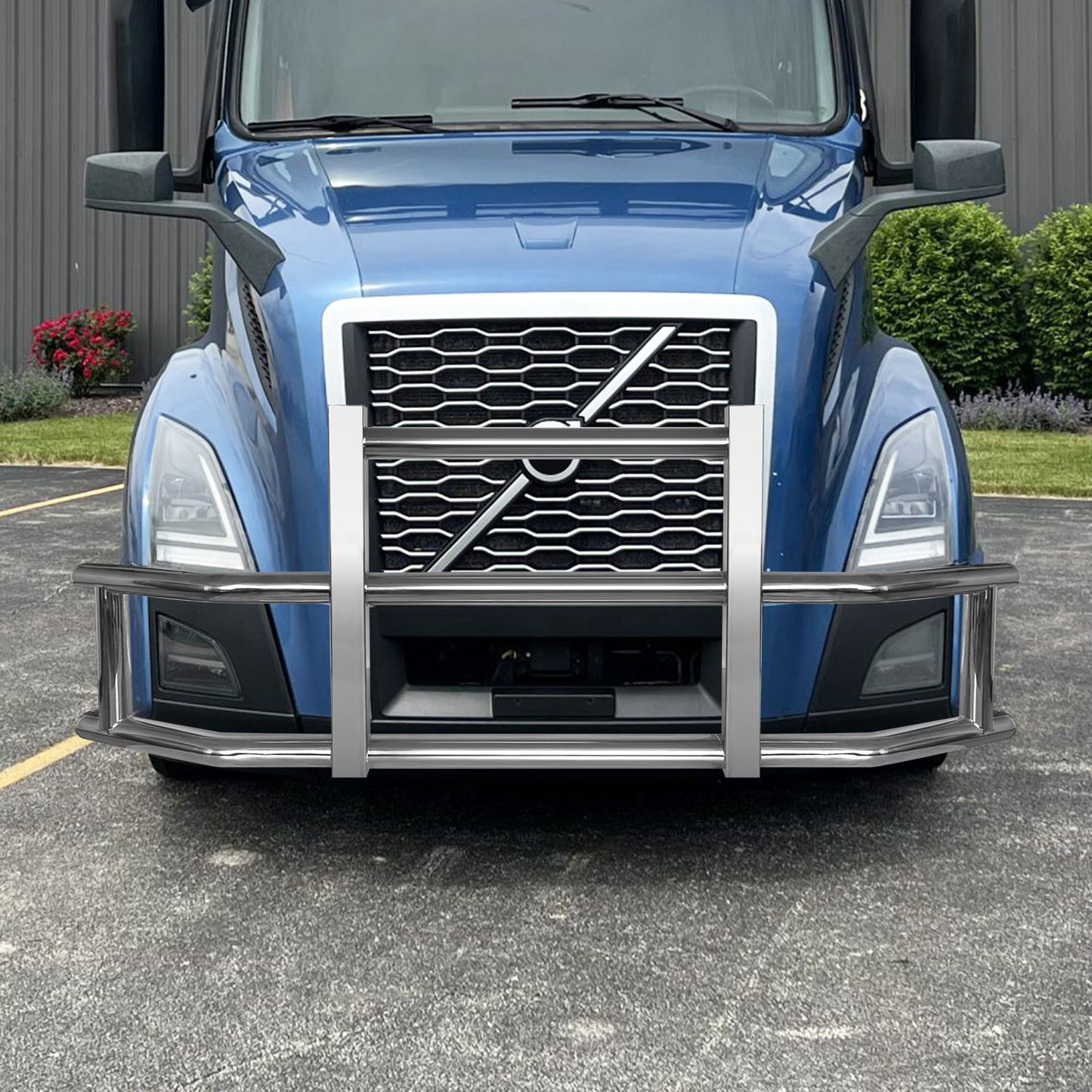 Stainless Steel Deer Guard Bumper for Volvo VN/VNL 2018-2022 with brackets
