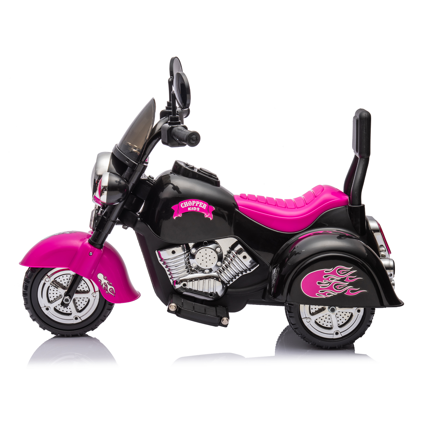 Kids Ride On Motorcycle Toy, 3-Wheel Chopper Motorbike with LED Colorful Headlights Horn, Pink 6V Battery Powered Riding on Electric Harley Motorcycle for Boys Girls