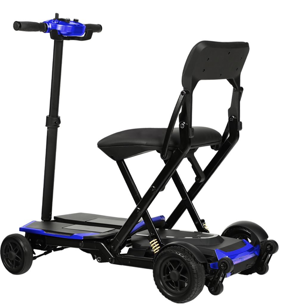 SOLAX 4-Wheel Remote Folding Mobility Scooter for Adults and Seniors, super lightweight and compact plus NFC Electric Foldable Mobility Scooter With Suspenion capacity.