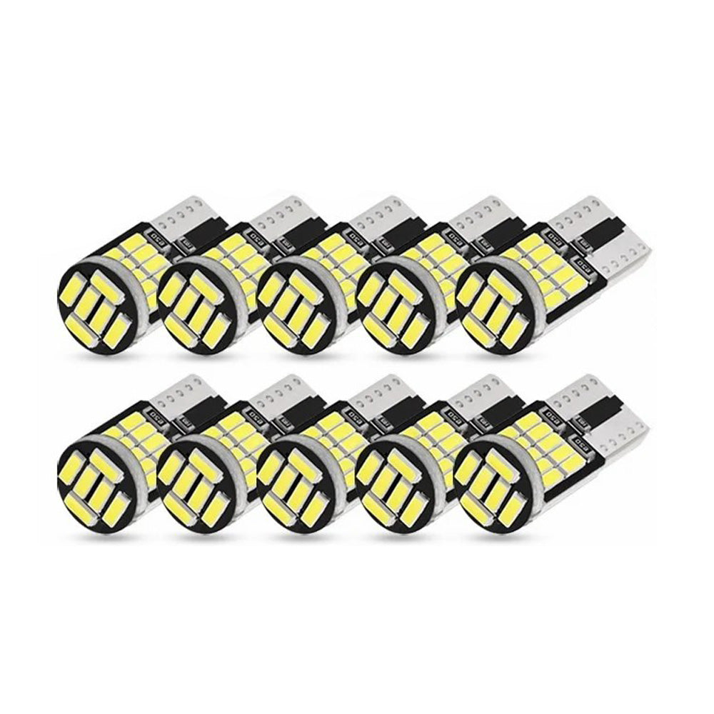 4/10pcs T10 W5W 194 501 Led Canbus No Error Car Interior Light 26 SMD 4014 Chip Pure White Instrument Lights Bulb Lamp