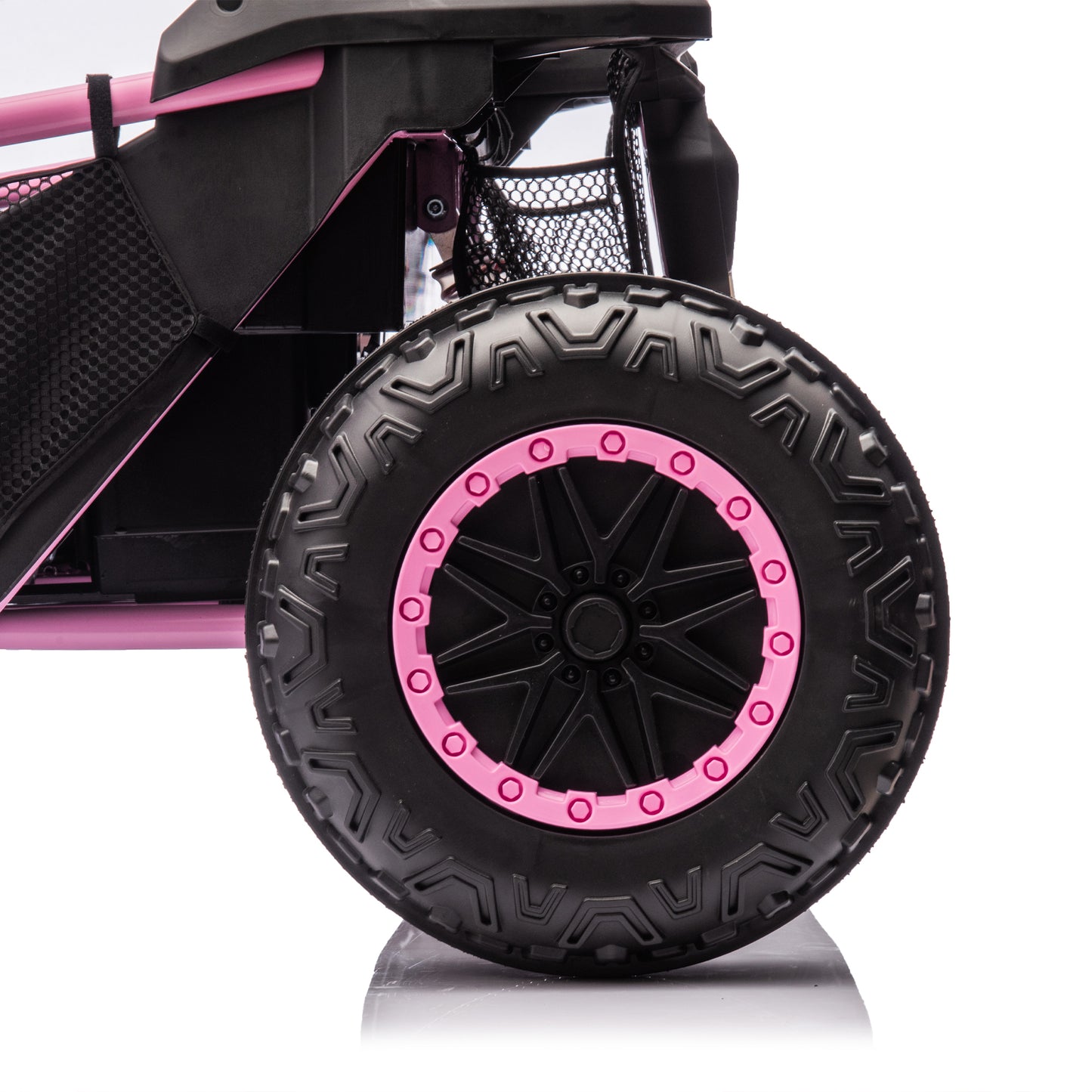 24V Two-seater Kids Ride On UTV w/Parents Control,20in seat width,400W Super high power,Four-wheel Suspension,Bluetooth,MP3,USB,LED Light,Horn,Rear storage space,Speeds 3.73-4.97MPH For Kids aged 3+.