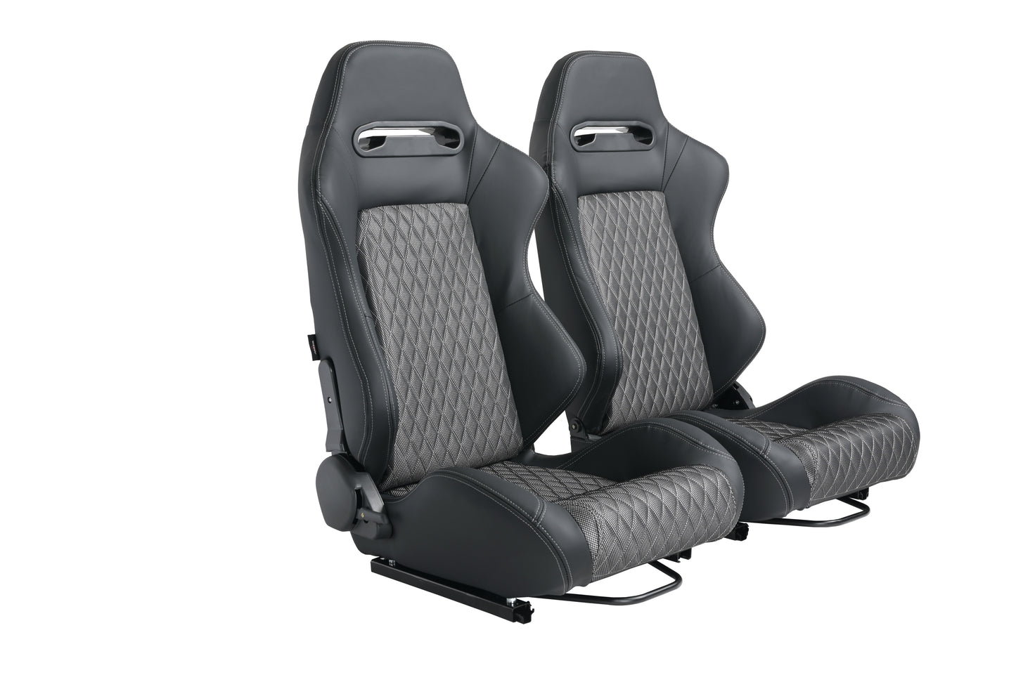RACING SEAT HIGH QUALITY PVC WITH SUADE MATERIAL DOUBLE SLIDER 2PCS