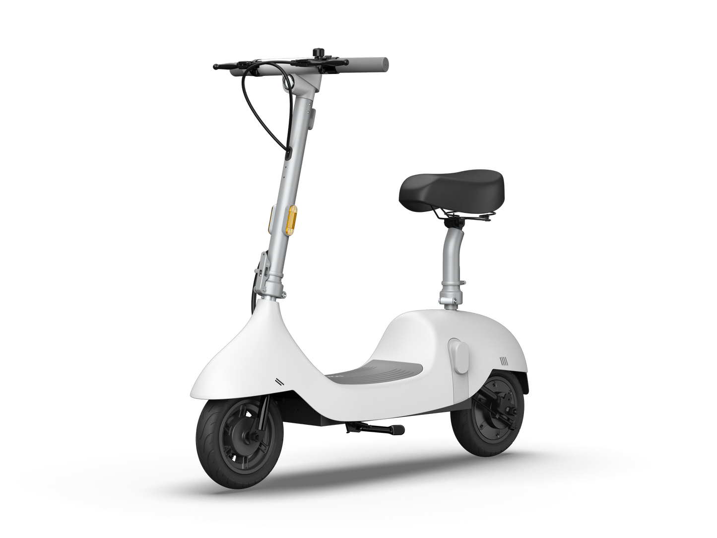 Electric Scooter with Foldable Seat w/35 Miles Operating Range & 15.5mph Max Speed - White