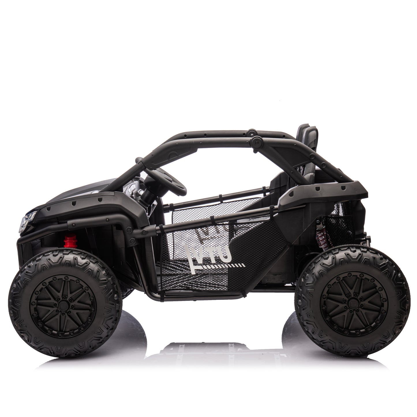 24V Two-seater Kids Ride On UTV w/Parents Control,20in seat width,400W Super high power,Four-wheel Suspension,Bluetooth,MP3,USB,LED Light,Horn,Rear storage space,Speeds 3.73-4.97MPH For Kids aged 3+.
