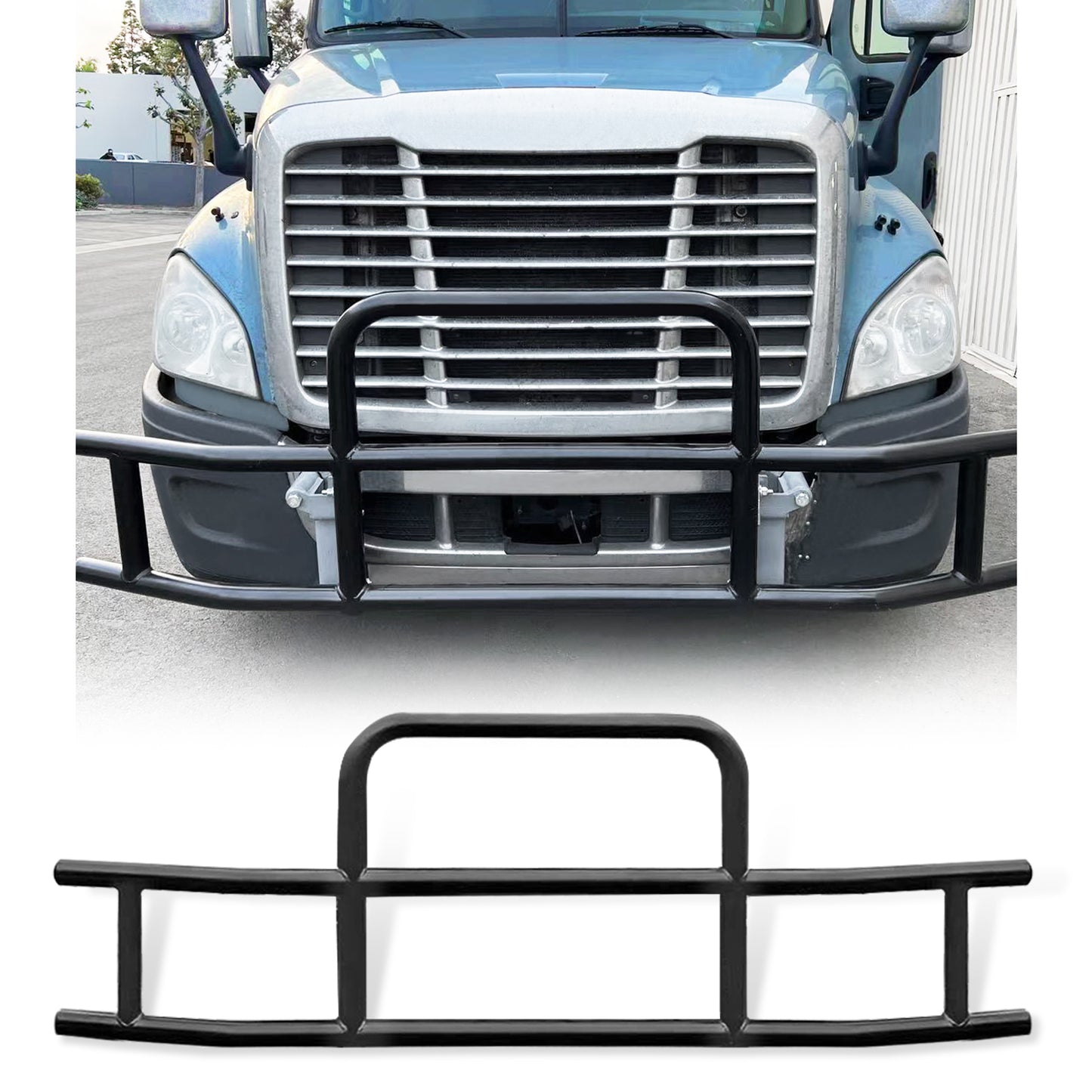 Front Bumper Deer Guard for Freightliner Cascadia 2018-2022 with Bracket
