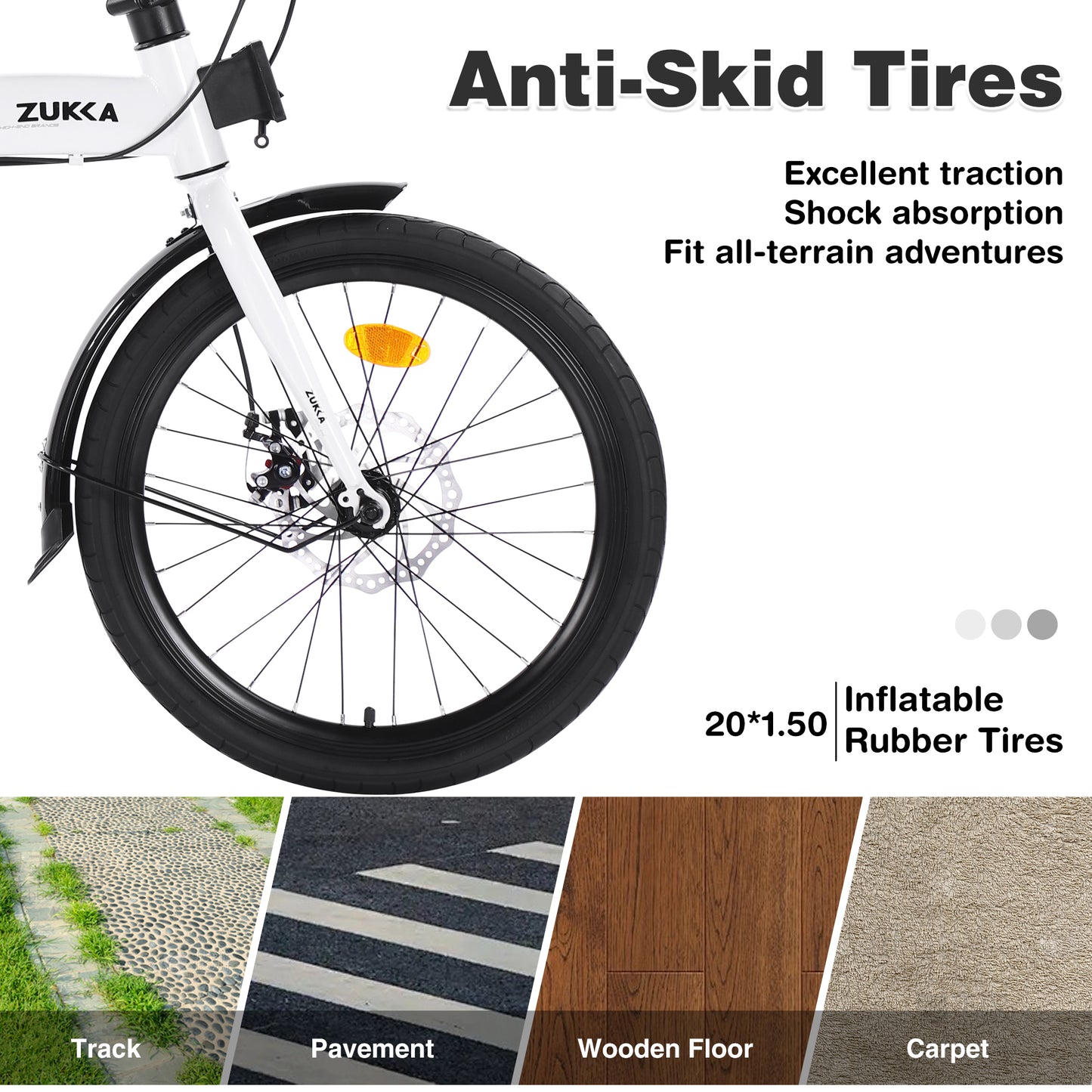 20" Folding Bike Steel Frame 7 Speed City Bike