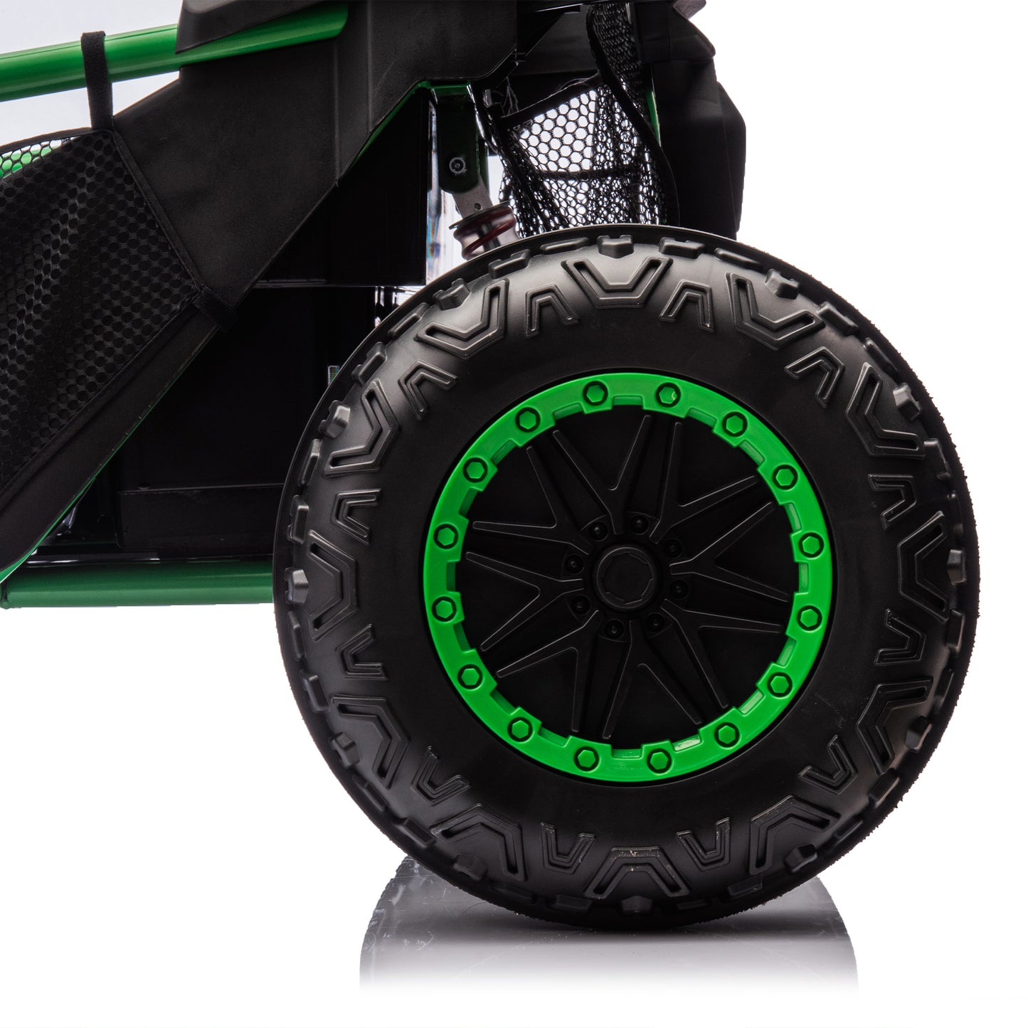 24V Two-seater Kids Ride On UTV w/Parents Control,20in seat width,400W Super high power,Four-wheel Suspension,Bluetooth,MP3,USB,LED Light,Horn,Rear storage space,Speeds 3.73-4.97MPH For Kids aged 3+.