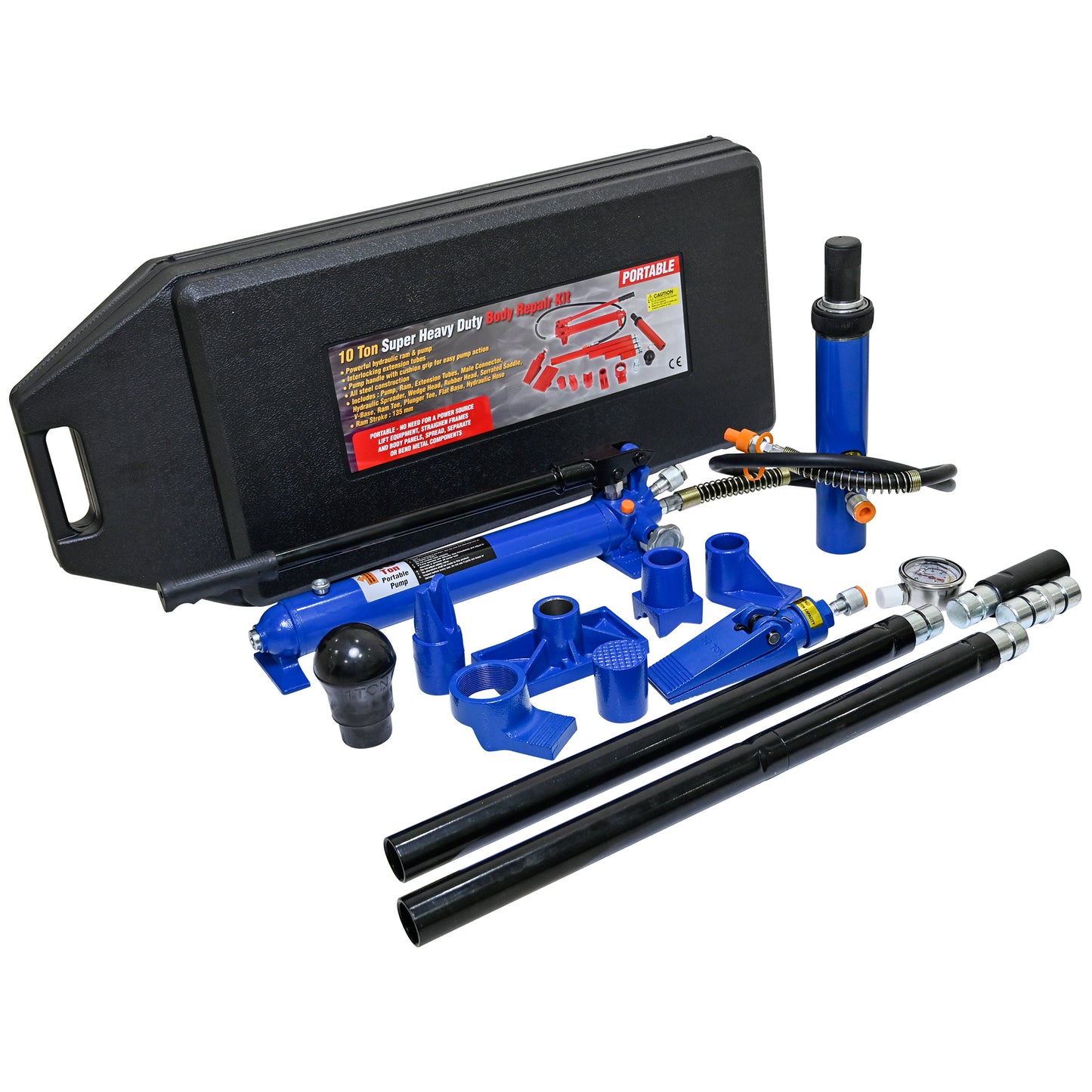 10 Tons of Portable Hydraulic Equipment Components-BLACK+BLUE