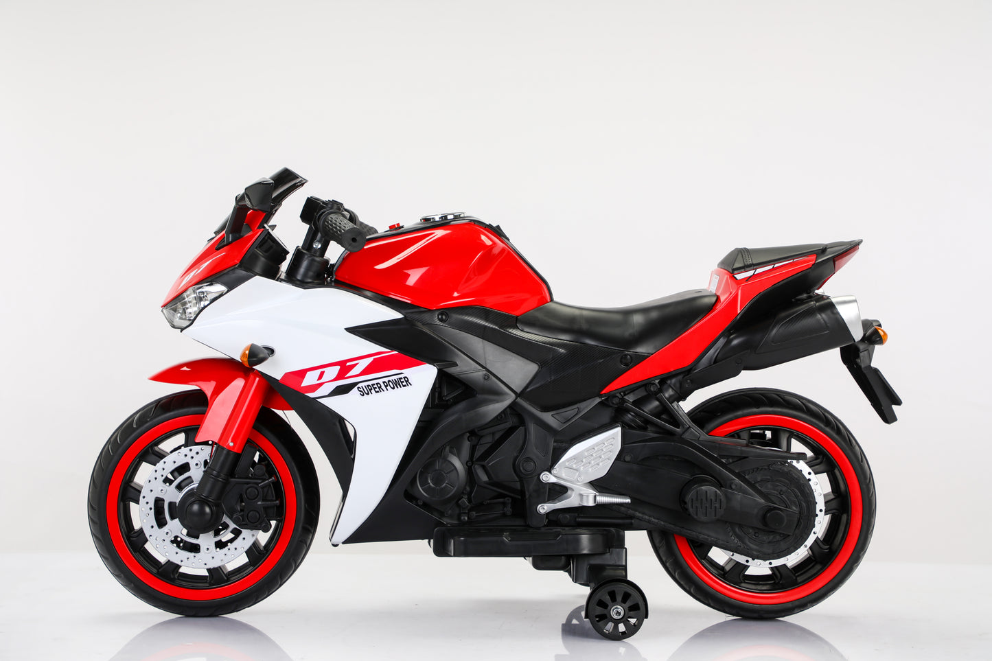 Electric motorcycle/ 12V Kids toys motorcycle/Kids electric car/electric ride on toys for 3 4 5 6 years Boys Girls with Training Wheels/manual throttle/ drive by hand/Lighting wheels