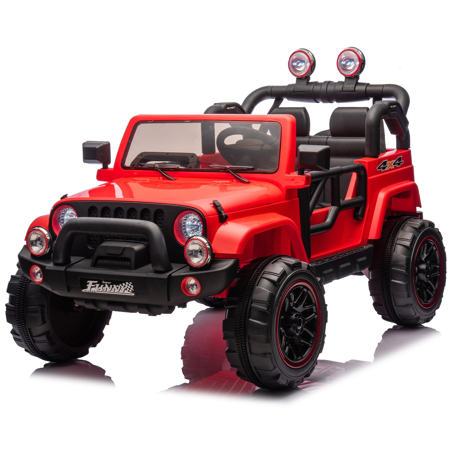 24V Kids Ride On Electric Car W/Parents Control,Seat width 19.09in,2WD,Rear suspension,Trunk storage,Portable pull rod,Light&Searchlight,Bluetooth,USB,Provide a speed of 2.5-4MPH for Kids Aged 3-8.