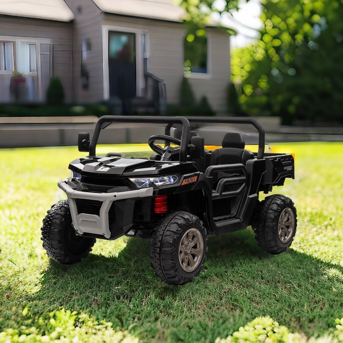 24V Ride On Truck 2 Seater Ride On UTV with 2x200W Motor Ride On Dump Truck with Dump Bed/Shovel Ride On Car with Remote Control Electric Vehicle with Non-slip tyre for Boys Girls