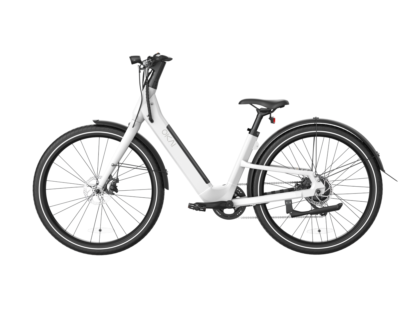 Electric Bike w/ 40 Miles Max Operating Range and 25 mph Max Speed - White