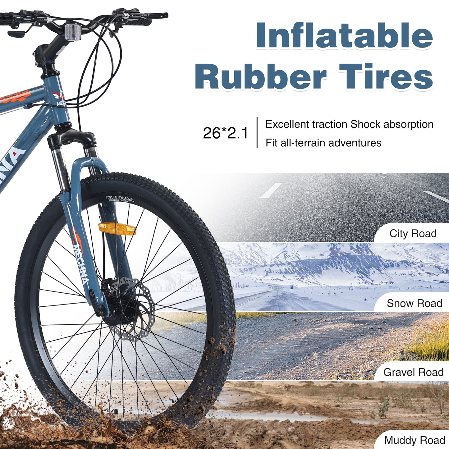 26 inch Mountain Bike 21-Speed Dual Suspension Aluminum Alloy Frame For Men and Women's Bike