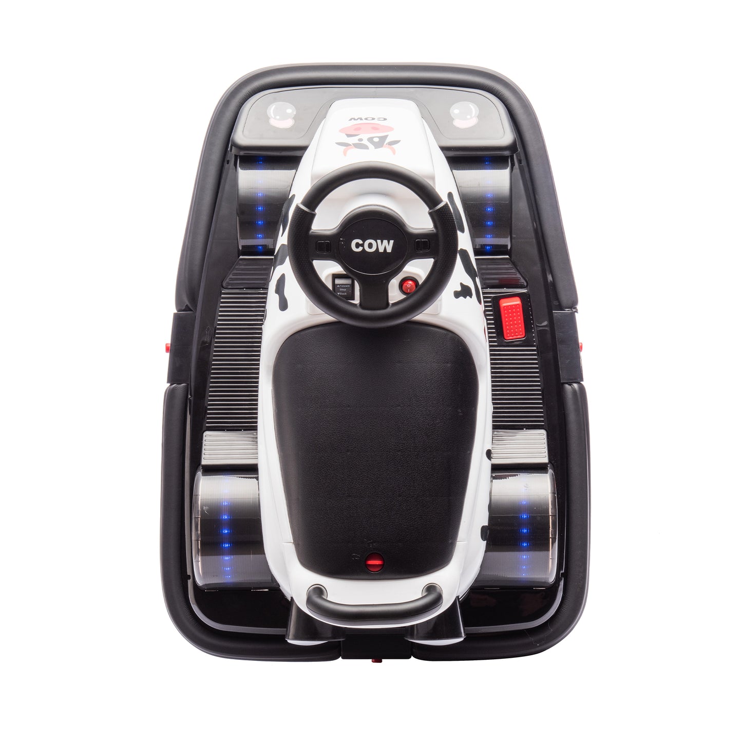 12V Kids Ride On Motor Bumper Car,integrating system,Rotate 360 degrees in place,Collision triggers sound effects and lights,Four-wheel waterfall light,Cute appearance design for kids aged 3-5.