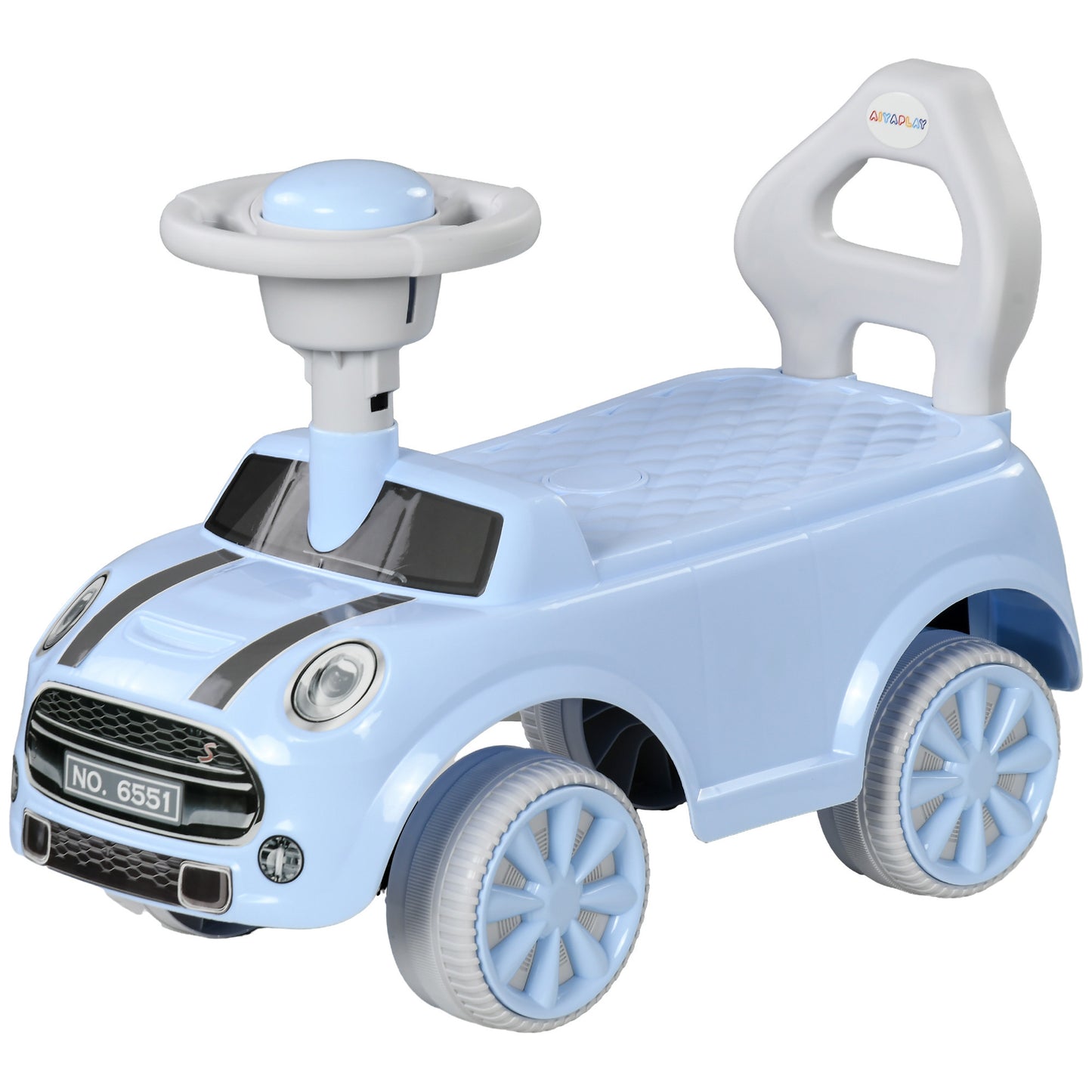 Qaba Toddler Ride on Toy, Foot to Floor Sliding Car with Horn, Working Steering Wheel & No Tip Anti-Over-Backwards System for Boys and Girls Ages 18-36 Months, Light Blue