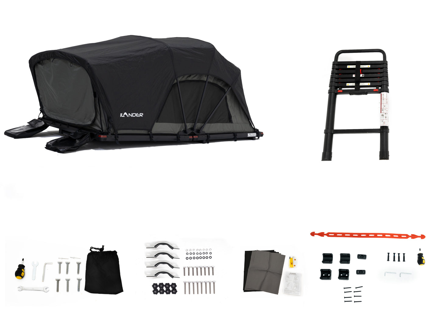 ILANDER Lite Cruiser Roof Top Tent 120cm, Entry level Overland Aluminium Fold Out Style Car Roof Tent for Sedan Van SUV Truck Camping Waterproof,Windproof ,Sturdy