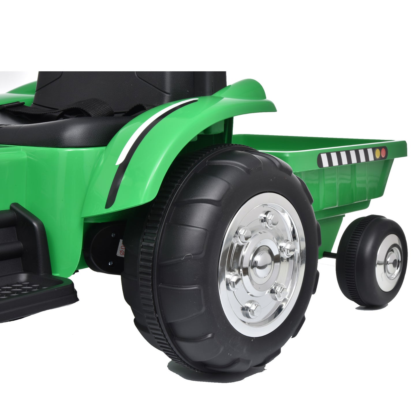 Kids Ride on Tractor with Trailer, 12V Battery Powered Electric Tractors for Kids with Remote Control, Tractor Toy with 3-Gear-Shift, Music Player, Dual Motors, Exhaust Pipe & Bright Headlight, Green