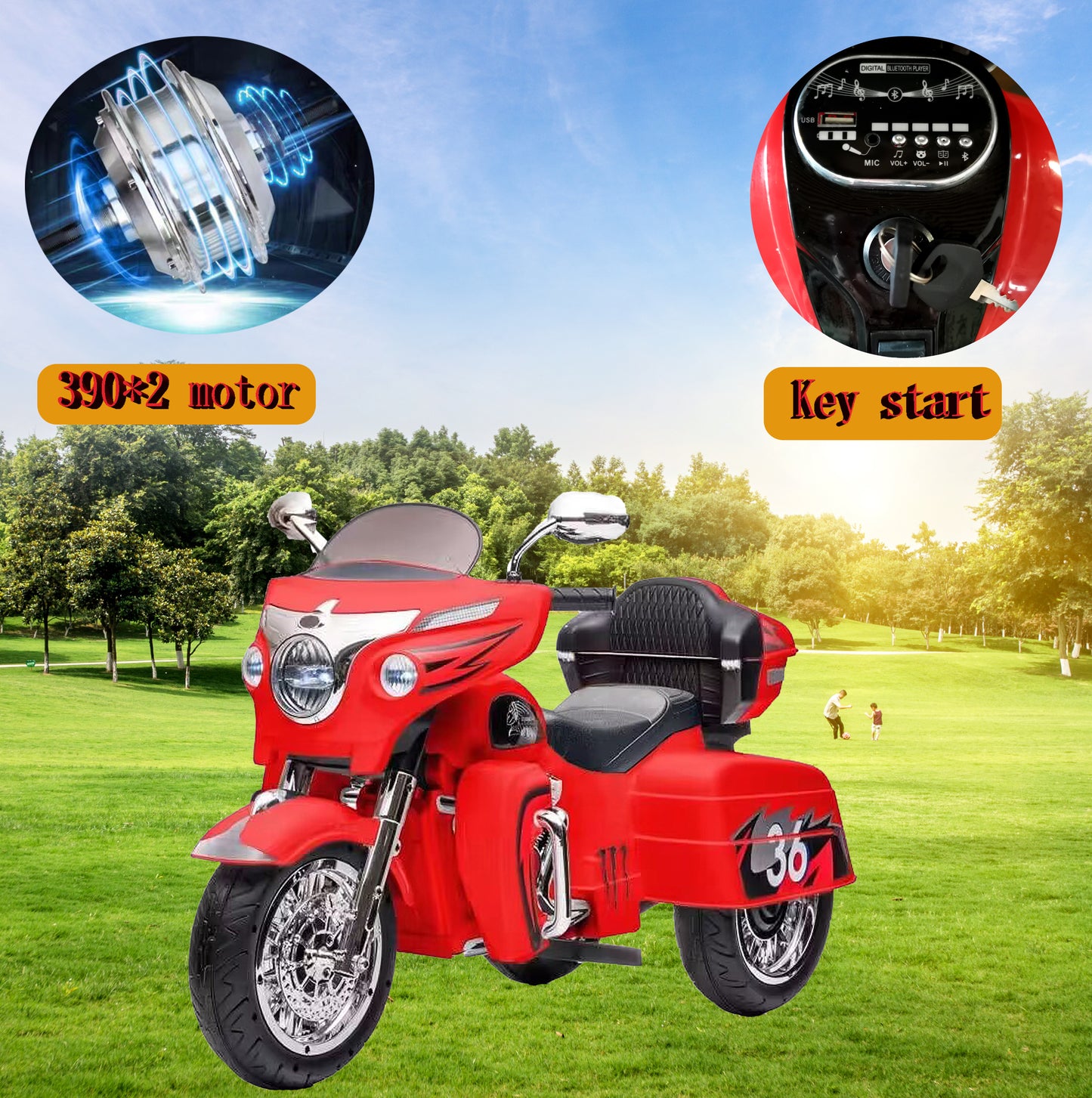 kids motorcycle,ride on motorcycle,Kids Electric motorcycle 12V two seat motorcycle for kids, Motorbike for Kids with Key start /3 wheels Headlight/Storage Box/ two motor/ two seat
