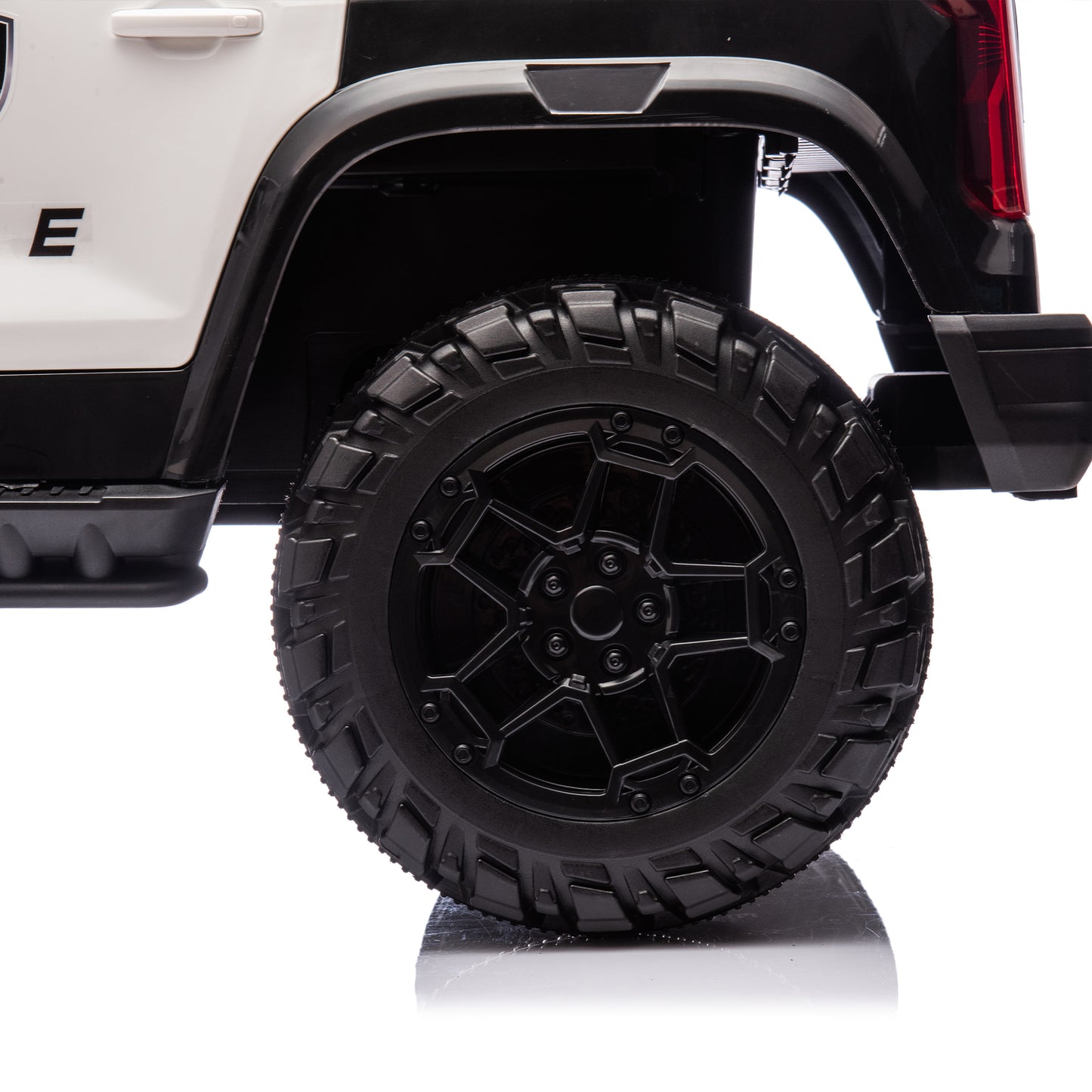 24V Two-seater Kids Ride On Electric Pickup,kids ride on toy W/parents remote control,4WD 800W motors,Two Safety Belts,High Gate Safety Design,Top warning light, Speed 2.49-3.73MPH for kids aged 3+.